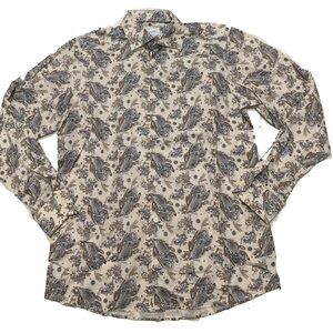 L / Eton Paisley Print Men's Shirt